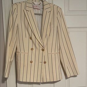 Tory Burch classic cream and navy striped jacket